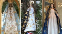 Nuestra Seu00f1ora del Valle, Argentina; Nuestra Seu00f1ora de Caacupu00e9, Paraguay; Virgen de Lo Vu00e1squez, Chile. Cru00e9ditos: Obispado de Catamarca / Santuario de Caacupu00e9 / Diu00f3cesis de Valparau00edso.